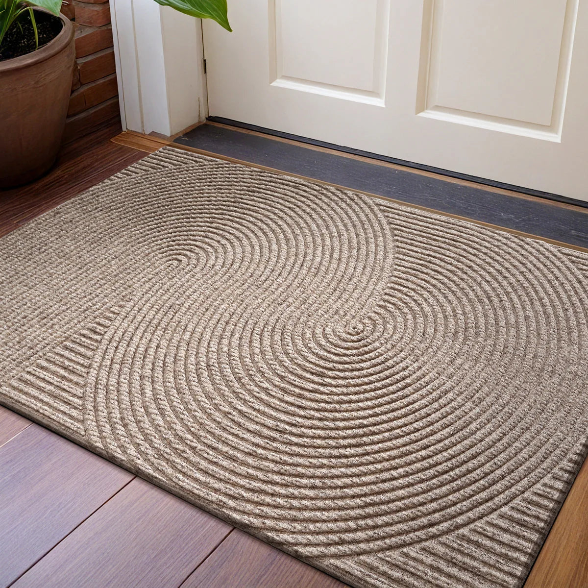 Nivara - 3D Groove Fußmatte aus strapazierfähigem Polyester mit rutschfester Unterseite für Innen und Außen