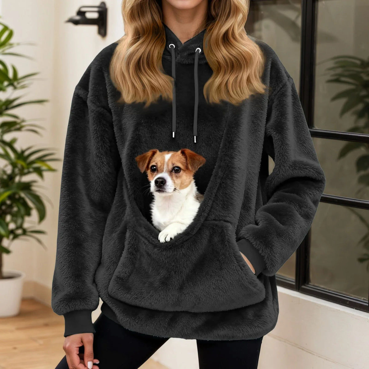 Oversized Fleece Hoodie mit Kängurutasche – Warme Damenjacke für Zuhause