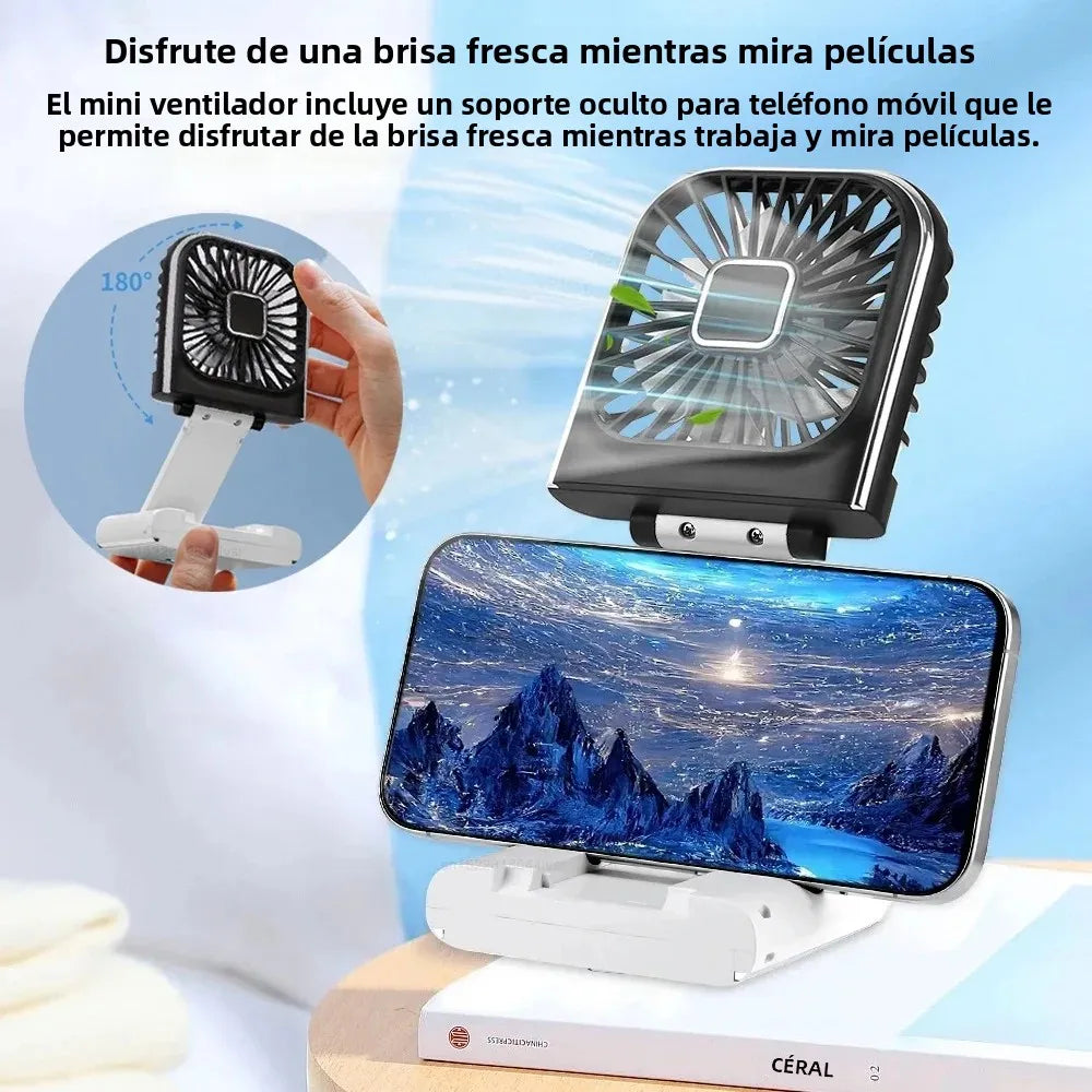 Luftigo Mini USB-Ventilator | Kompakter, wiederaufladbarer Ventilator mit digitaler Anzeige und mehreren Windmodi