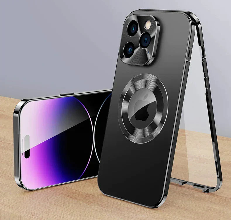 Case 360° Vollbildlinse Metall Magnetisch Magsafe Hüllen Aluminium für iPhone 15 14 13