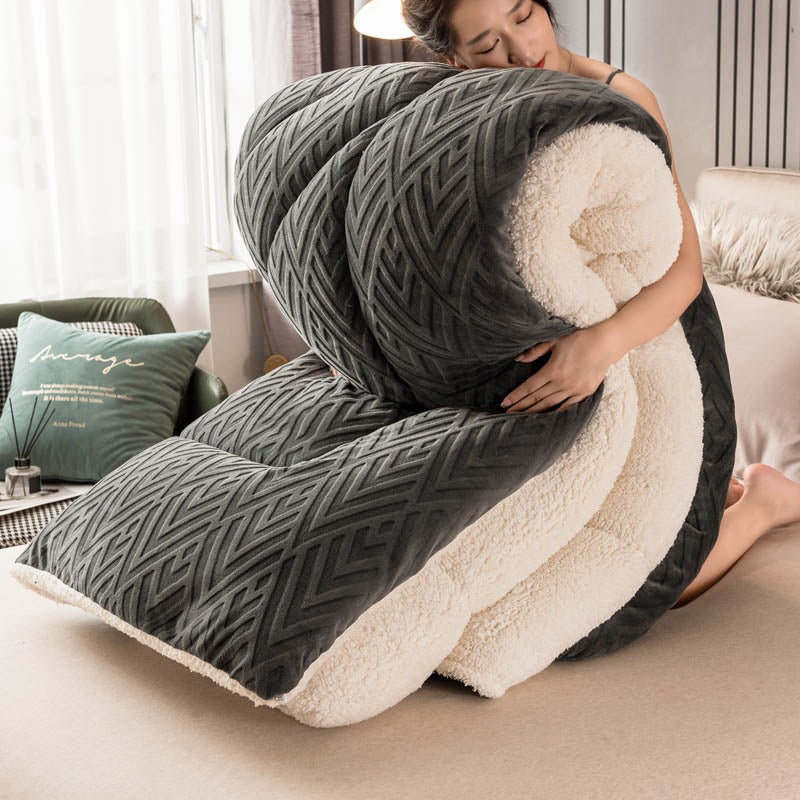 Bunte Dicke Sherpa Winterdecke Mit Quiltkern Wärme