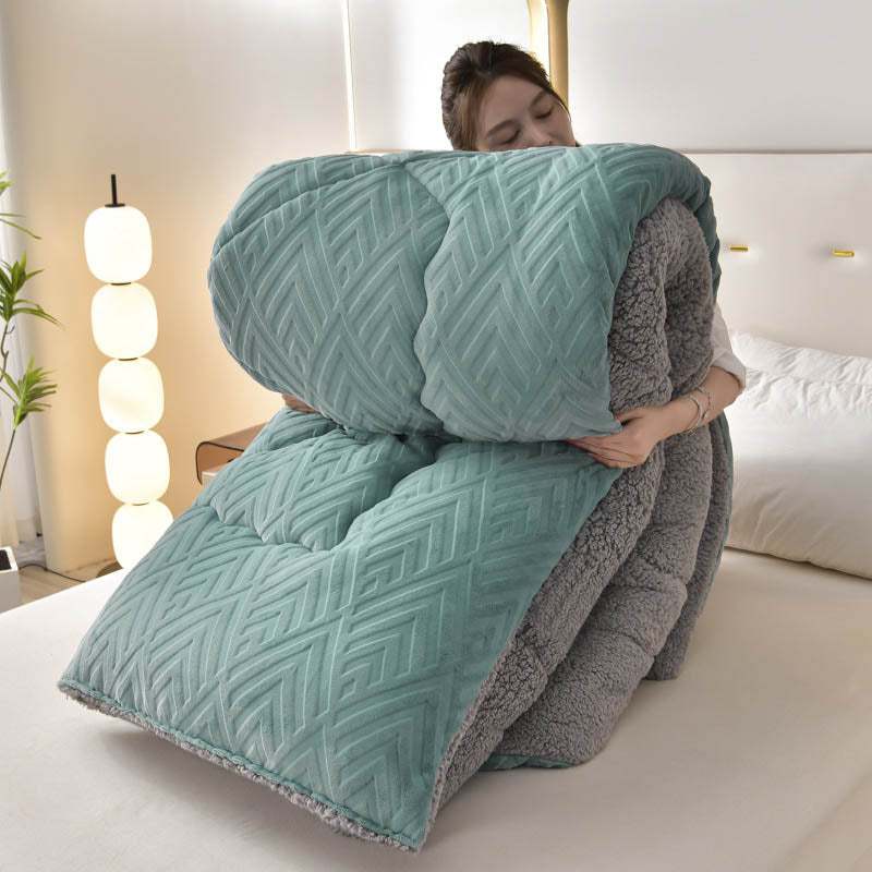 Bunte Dicke Sherpa Winterdecke Mit Quiltkern Wärme