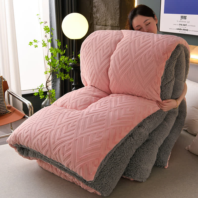 Bunte Dicke Sherpa Winterdecke Mit Quiltkern Wärme