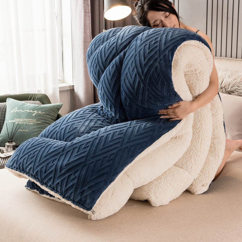 Bunte Dicke Sherpa Winterdecke Mit Quiltkern Wärme