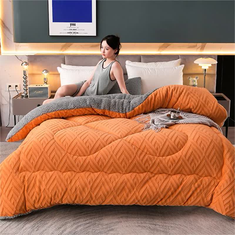 Bunte Dicke Sherpa Winterdecke Mit Quiltkern Wärme