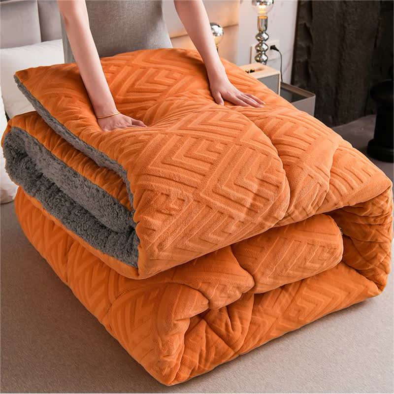 Bunte Dicke Sherpa Winterdecke Mit Quiltkern Wärme