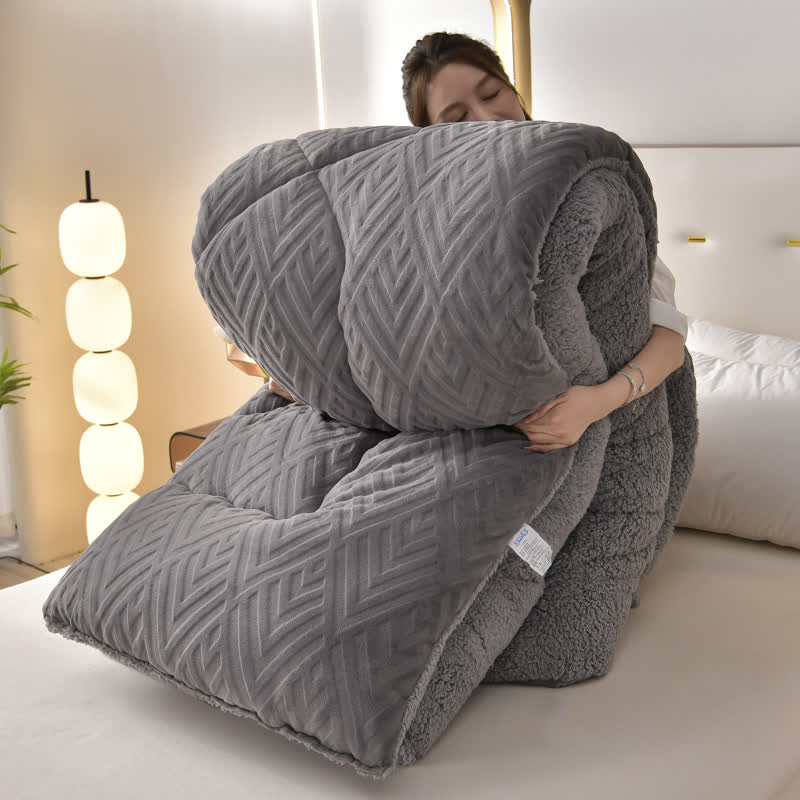 Bunte Dicke Sherpa Winterdecke Mit Quiltkern Wärme