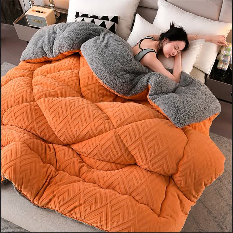 Bunte Dicke Sherpa Winterdecke Mit Quiltkern Wärme