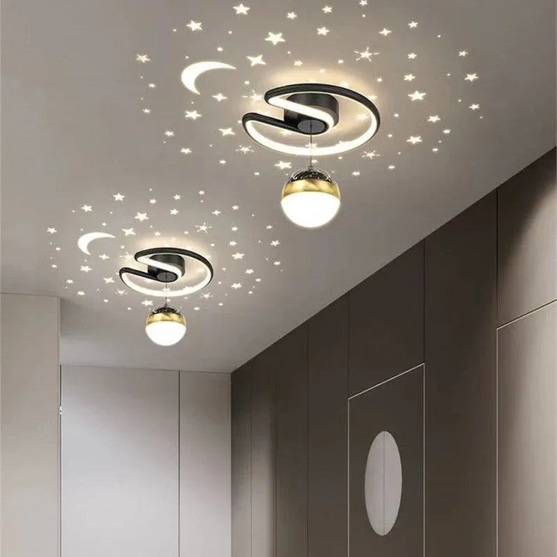 LED Deckenlampe Mit Sternenhimmel Moderner Kronleuchter-Design
