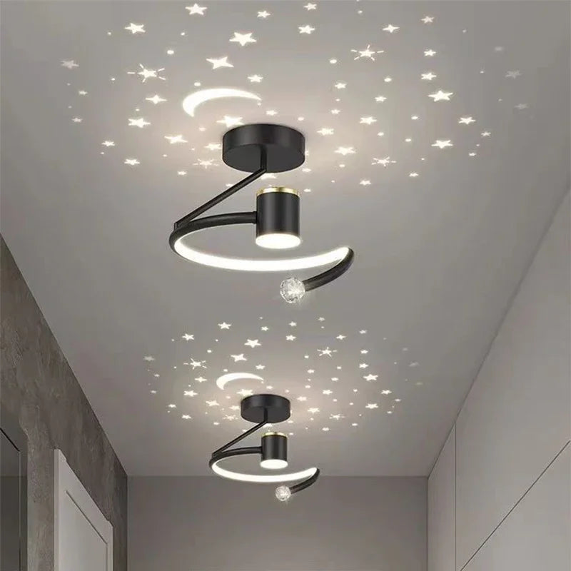 LED Deckenlampe Mit Sternenhimmel Moderner Kronleuchter-Design