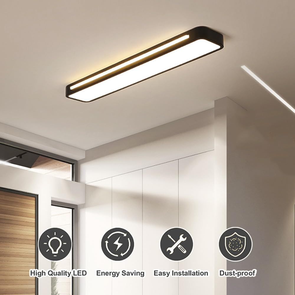Minimalistische Lineare LED Deckenlampe aus Eisen mit Acryl