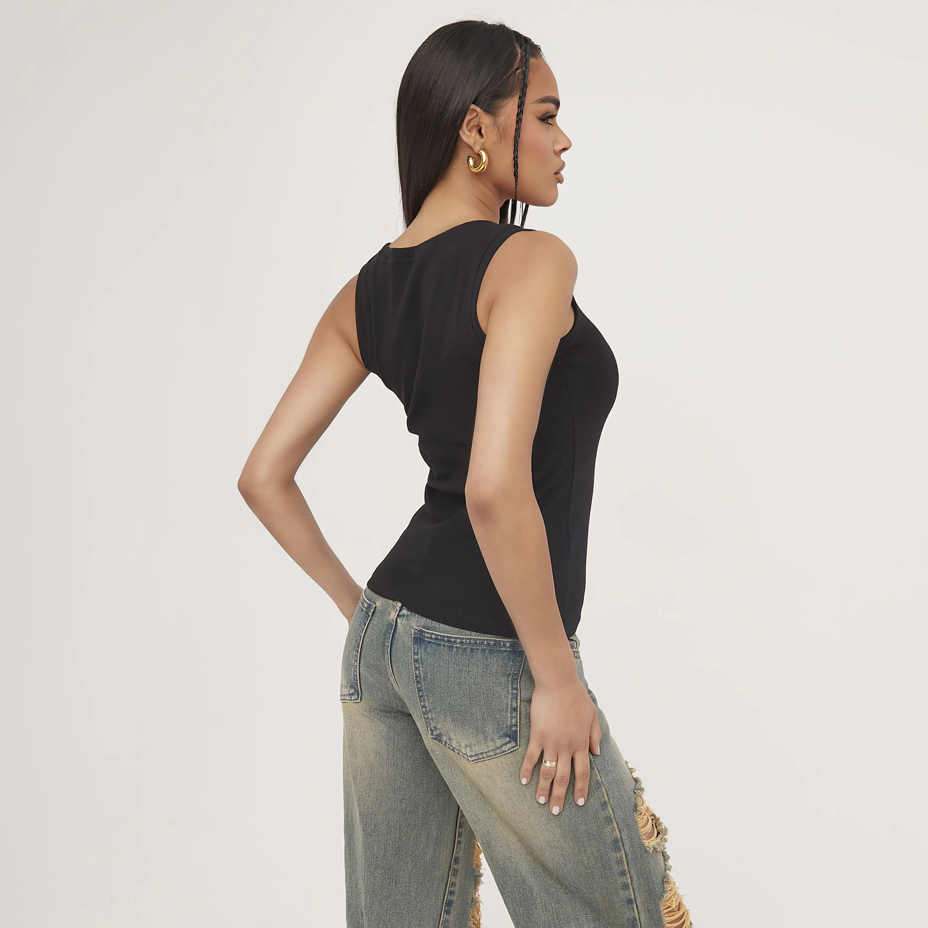 Minimalistisches Sommer Tanktop Seidiger Baumwolle
