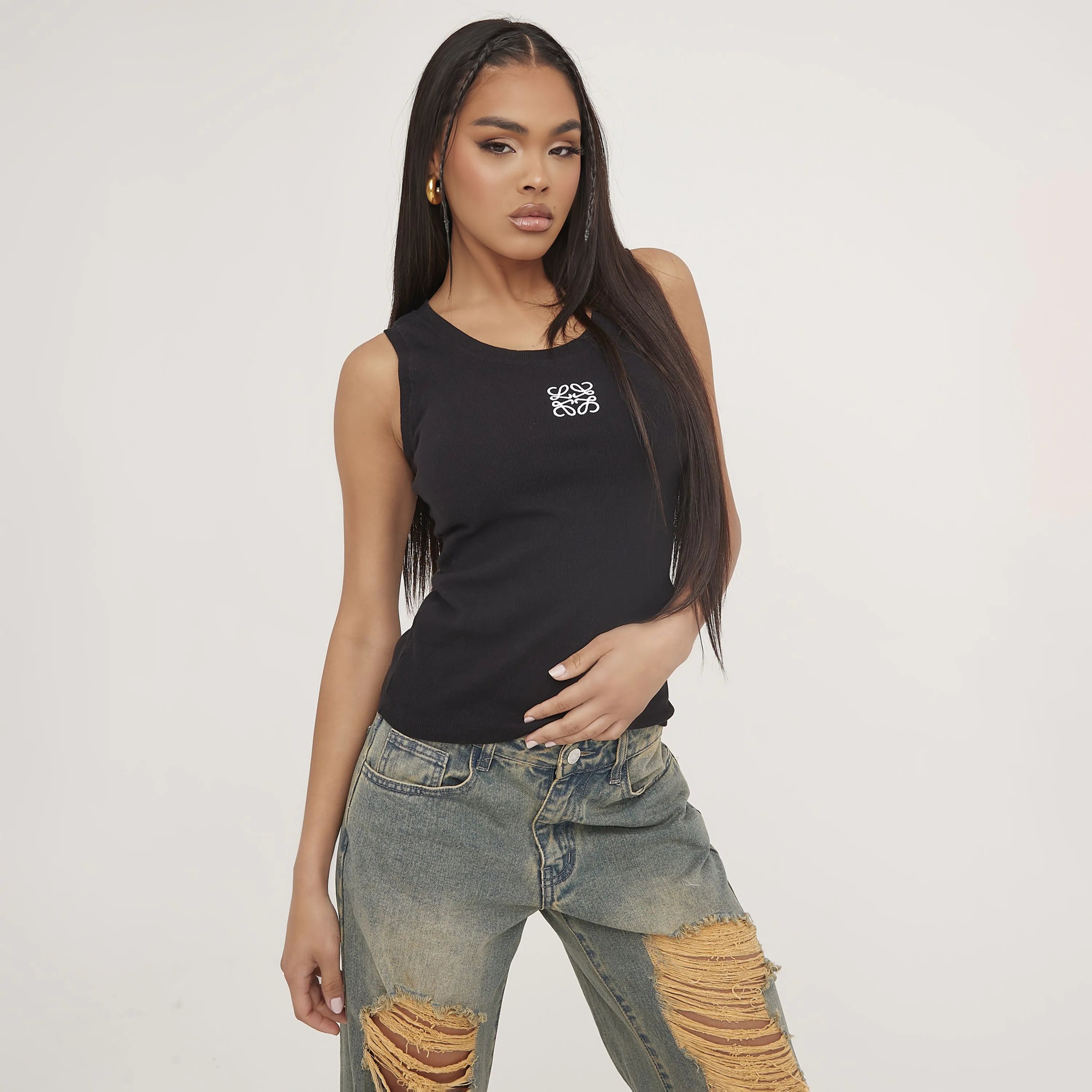 Minimalistisches Sommer Tanktop Seidiger Baumwolle