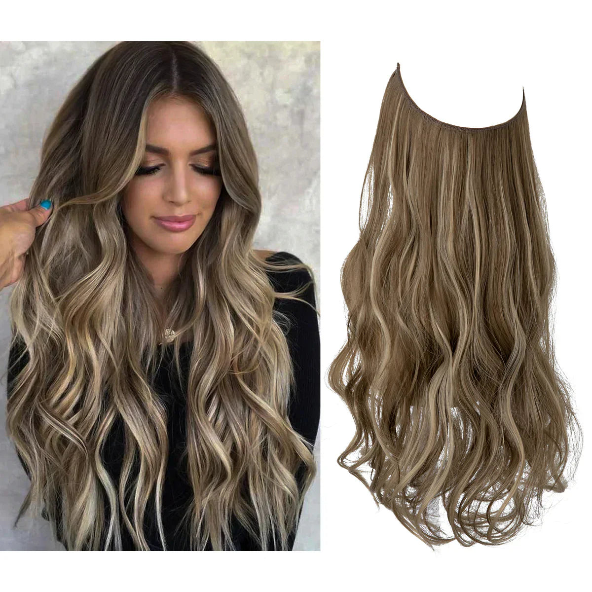 SecretHair | Echthaar Extensions | Natürliches Wellen-Volumen | Blond