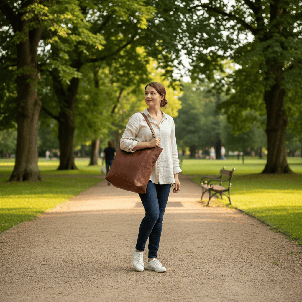 CARMÉ – Strapazierfähige Schultertasche aus weichem PU Leder