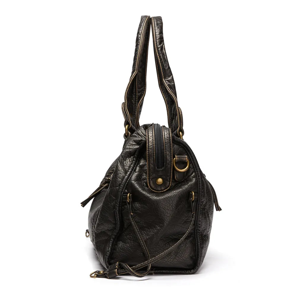 Schwarze Handtasche für den Unterricht – Retro-Eleganz und moderne Praktikabilität