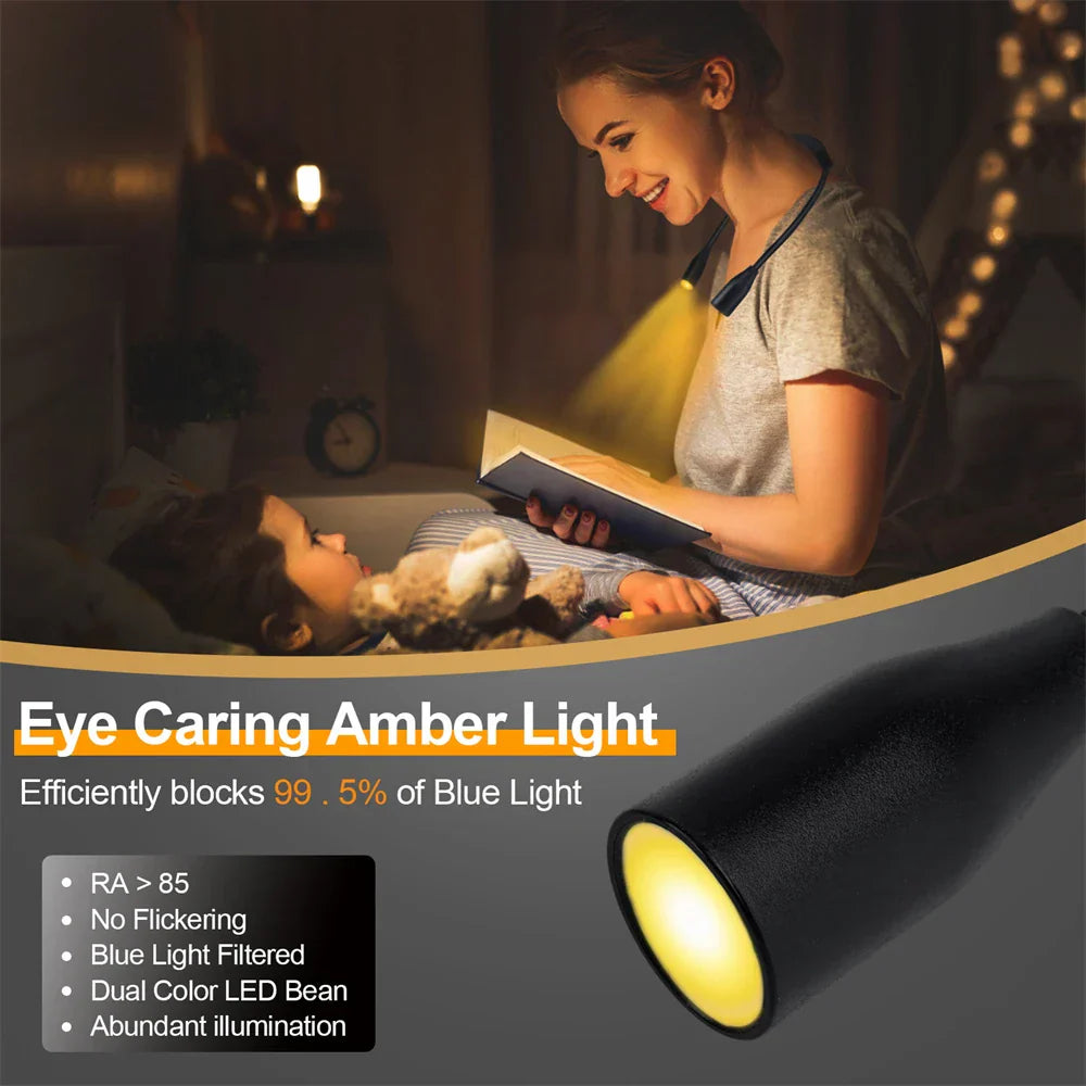 Wiederaufladbare USB LED-Nackenbeleuchtung Flexibel Tragbar 3 Farben Dimmbar