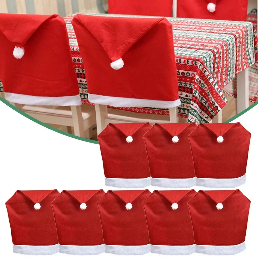 Weihnachtsstuhlbezüge – Weihnachtsmannmützen für Esszimmerstühle