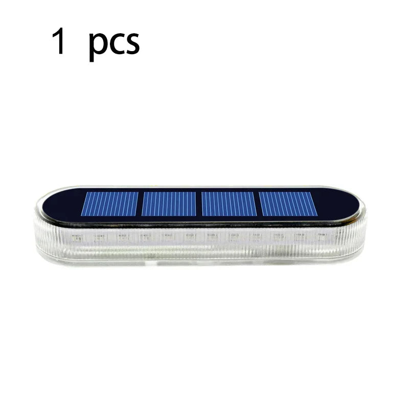 LumaGlow Solar Treppenlicht | IP68 Wasserdicht mit 30 LEDs in Warm-/Kaltweiß/Blau für Terrasse und Außenbereich