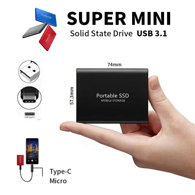 Frendorf | TECHNOLOGIE | Superschnelle externe SSD 128GB | Mini-SSD | Hochgeschwindigkeits-Speicher für Laptop und PC