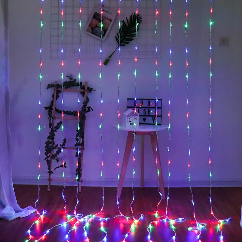 LED Weihnachtsvorhangbeleuchtung mit Farbwechsel – Dekorative Lichter für Fenster und Wände
