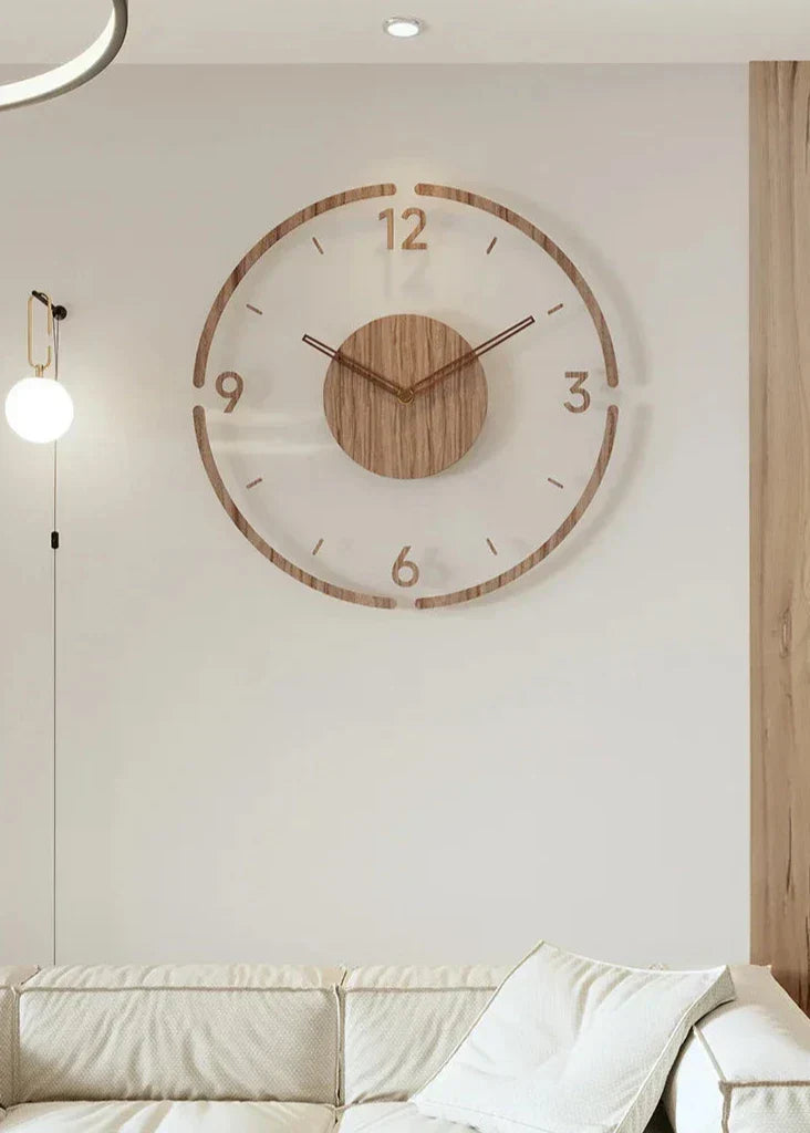 Moderne Wanduhr aus Holz – Minimalistisches und elegantes Design für das Wohnzimmer
