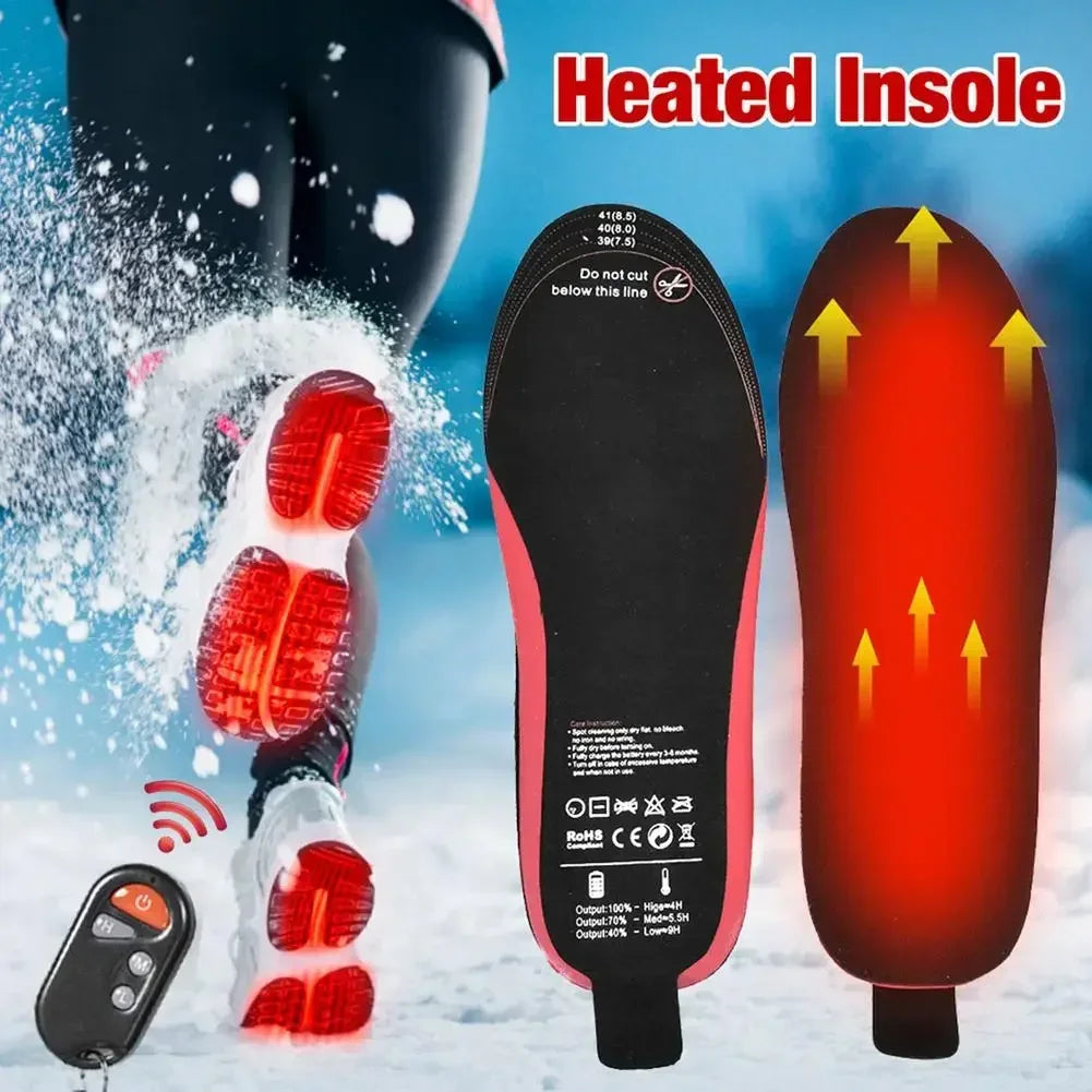 Beheizbare Einlegesohlen WarmStep Pro | Wiederaufladbar mit Fernbedienung | 3 Heizstufen | Zuschneidbar | Elektrische Fußwärmer für Winter & Outdoor