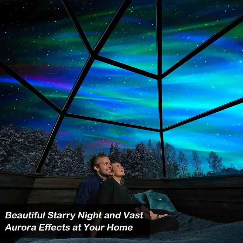 Polariva Nordlichtprojektor mit Musik-Synchronisation und Fernbedienung für RGB-Stimmungsbeleuchtung
