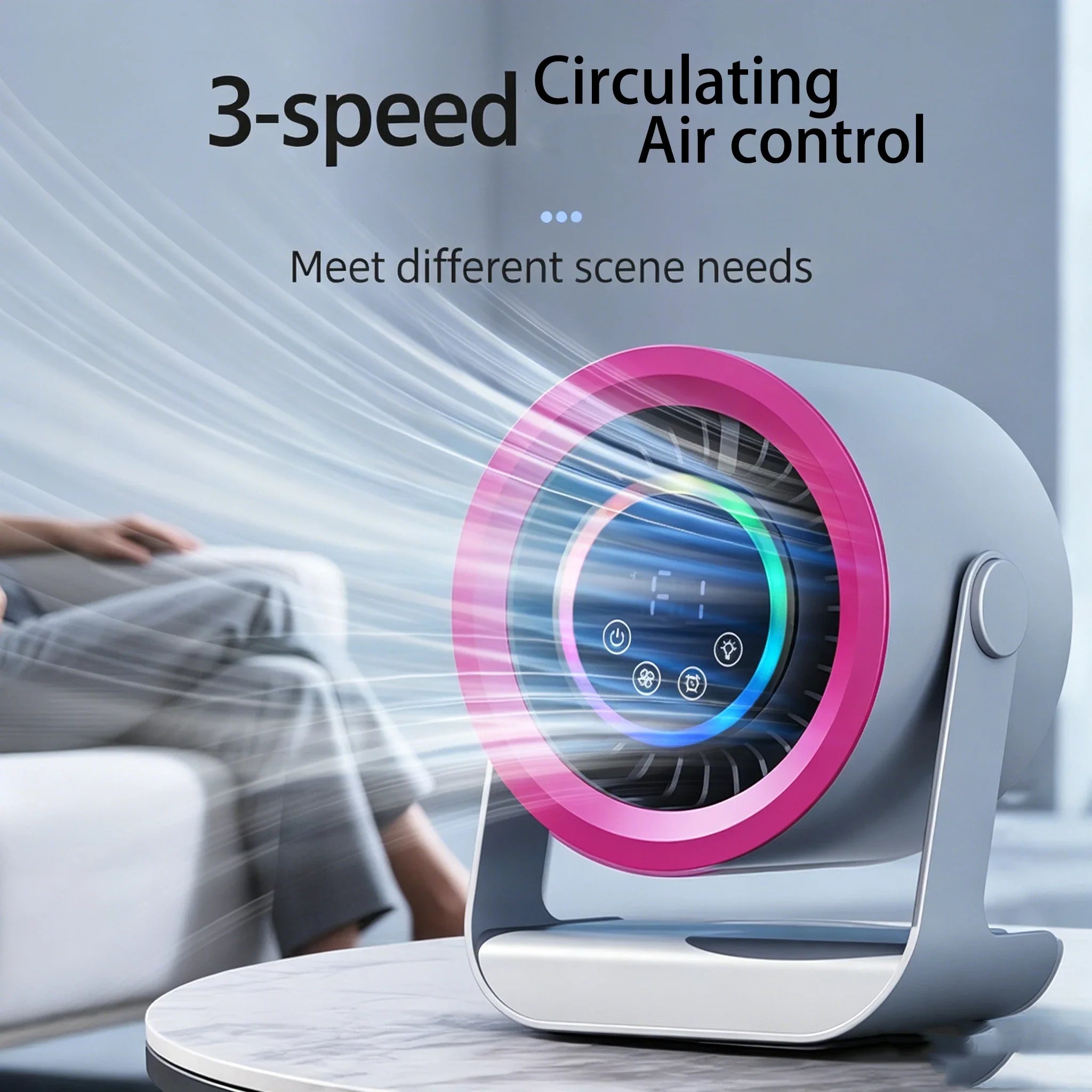 3600mAh Tischventilator mit 100 Geschwindigkeiten und digitalem Display