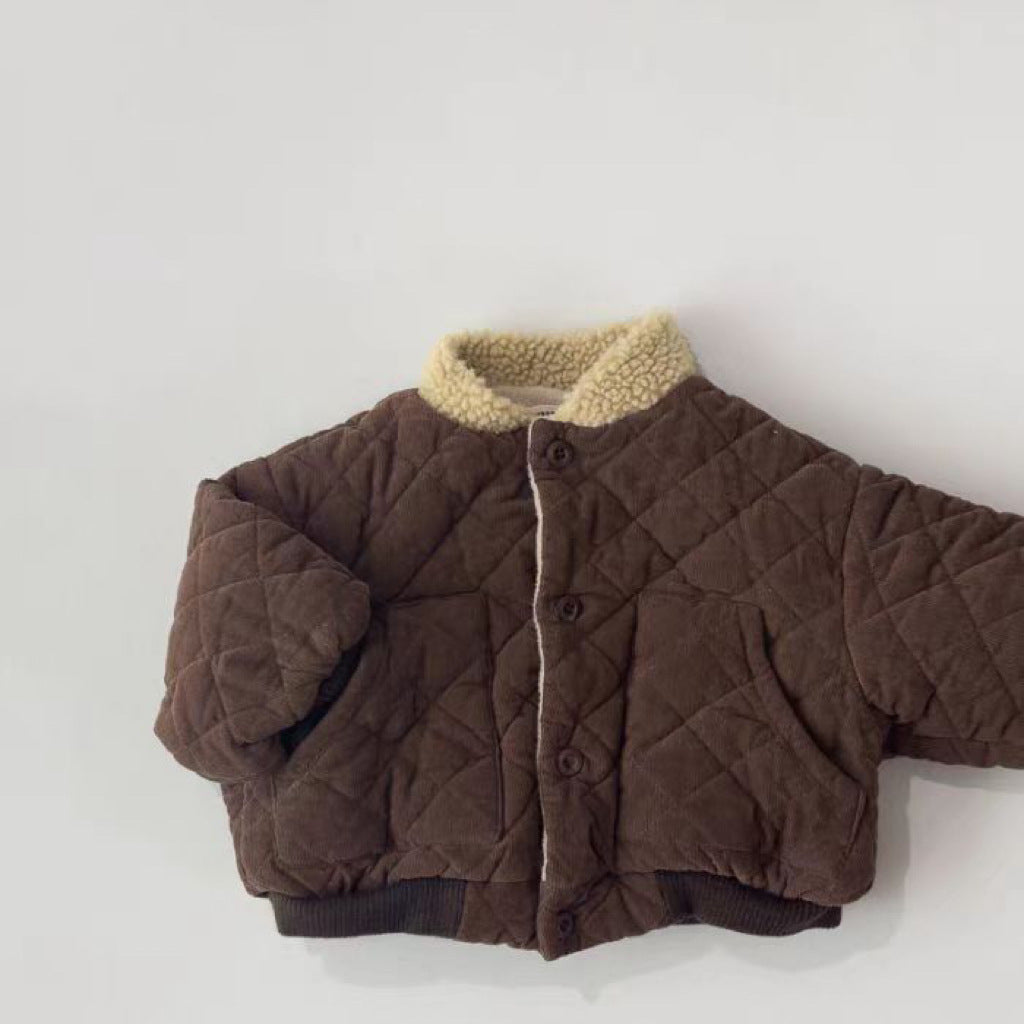 WarmNest Gepolsterte Kinderjacke – Weiches Sherpa-Futter & Bequeme Winterjacke für Jungen