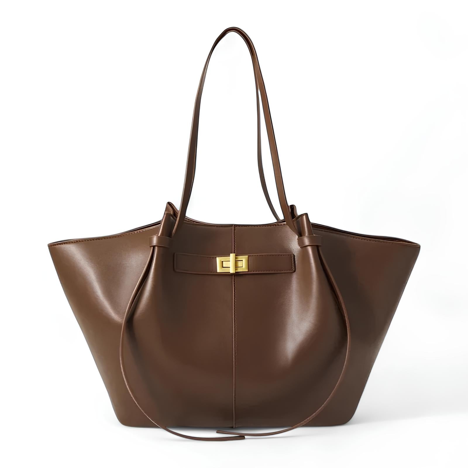 Große Handtasche Lyra aus schwarzem PU-Leder