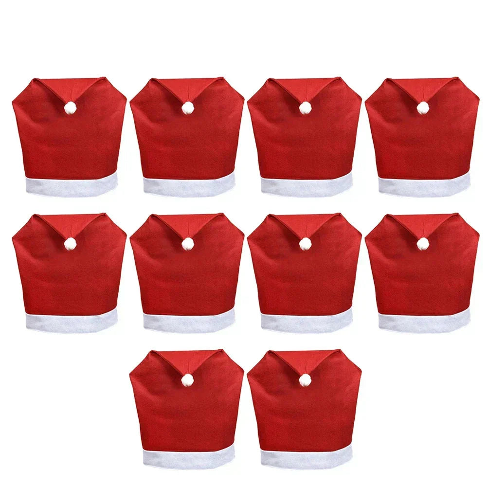 SantaSeat Weihnachts-Stuhlhussen – Set von dekorativen Stuhlhussen mit Weihnachtsmann-Design