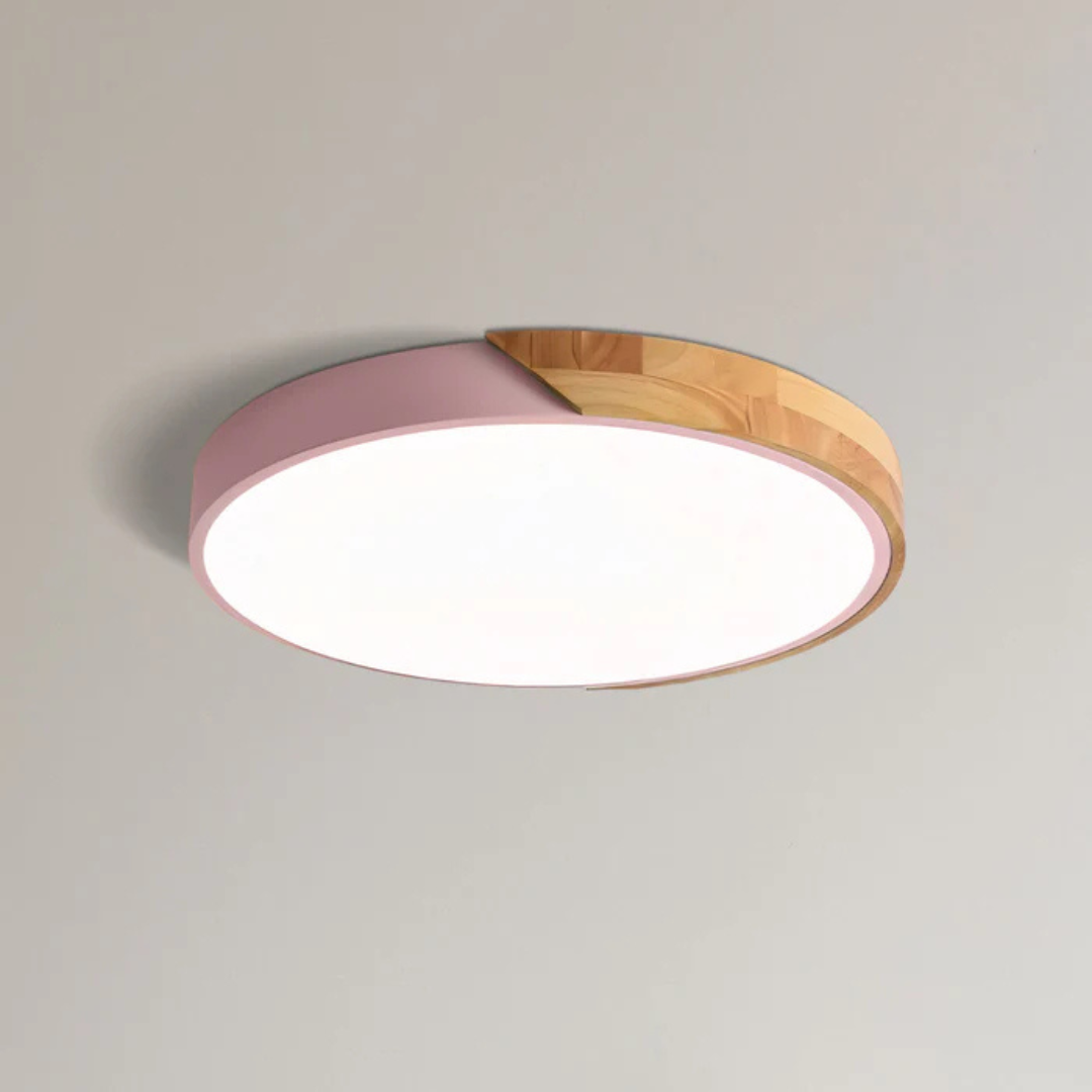 Skandinavische Holz-LED-Deckenleuchte – Modernes Flush-Mount-Design für eine gemütliche Atmosphäre
