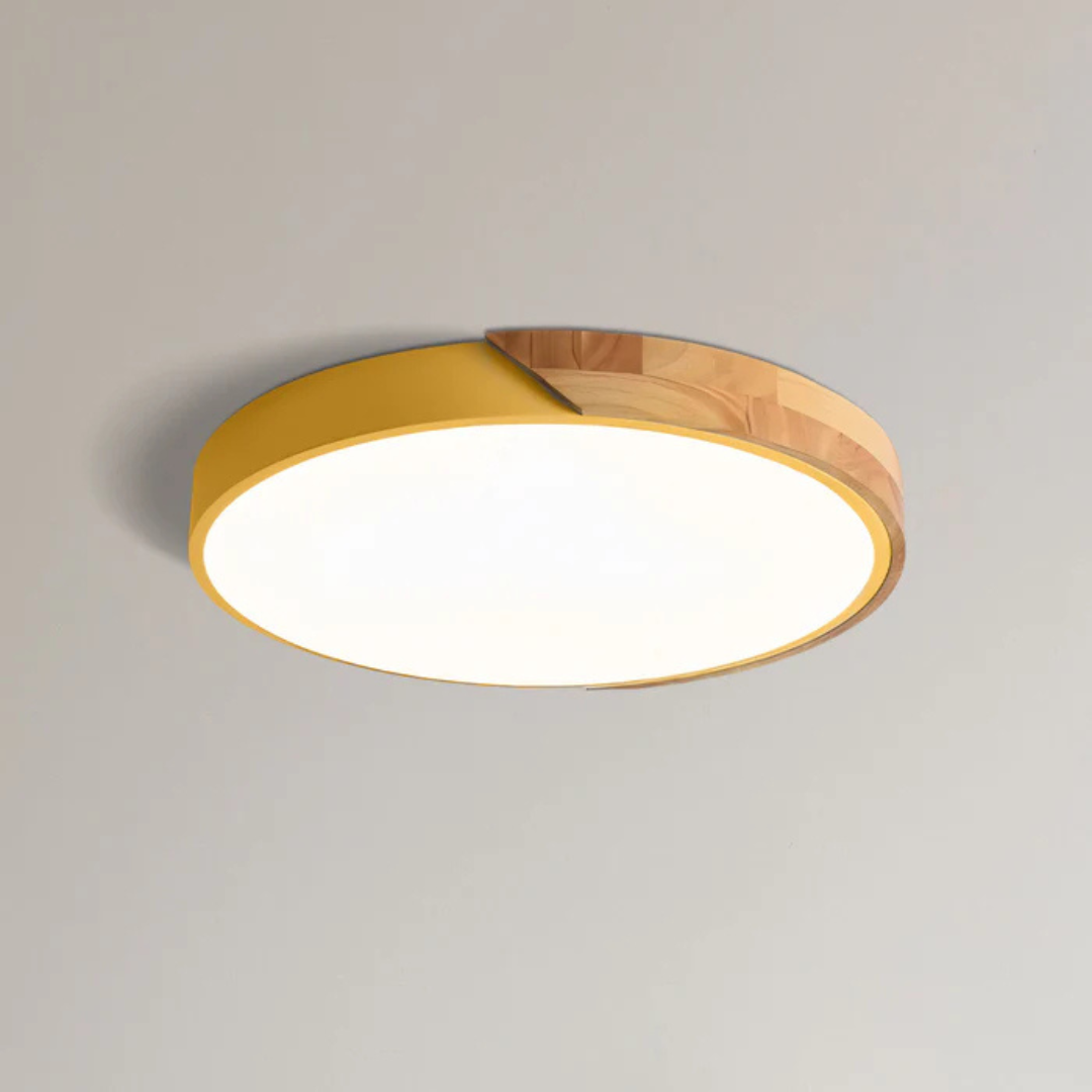 Skandinavische Holz-LED-Deckenleuchte – Modernes Flush-Mount-Design für eine gemütliche Atmosphäre