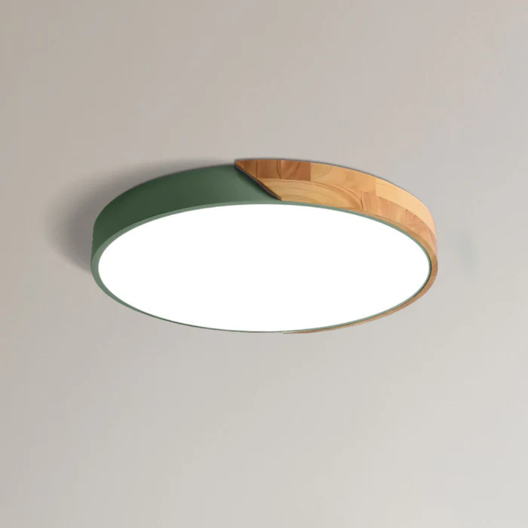 Skandinavische Holz-LED-Deckenleuchte – Modernes Flush-Mount-Design für eine gemütliche Atmosphäre
