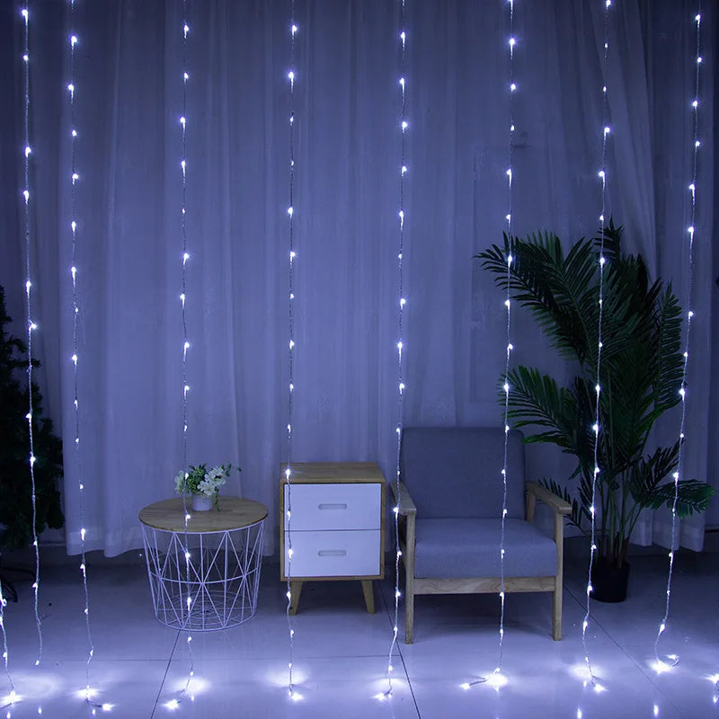 LED Weihnachtsvorhangbeleuchtung mit Farbwechsel – Dekorative Lichter für Fenster und Wände