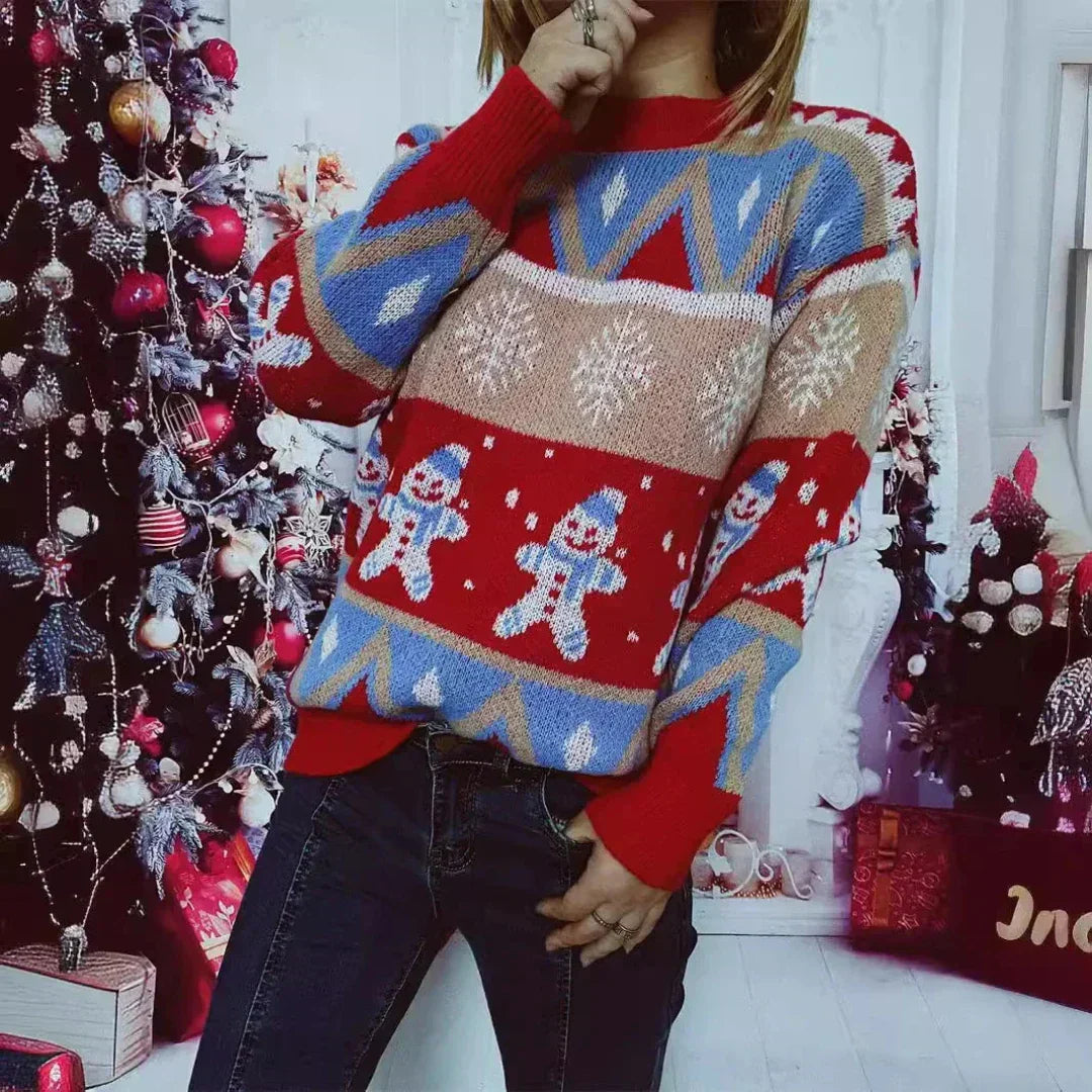Damen Winterfreude Weihnachts-Pullover – Oversized, Warm und Bequem