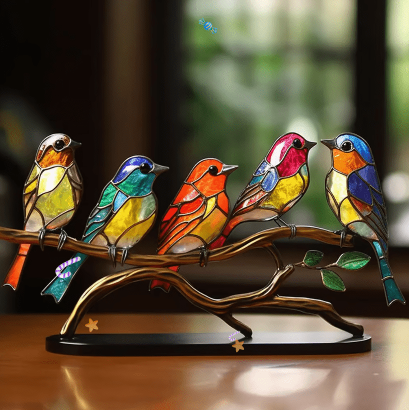 VivaBirds | Erleben Sie, wie diese Glasmalerei-Vögel Ihren Raum mit lebendigen Farben füllen