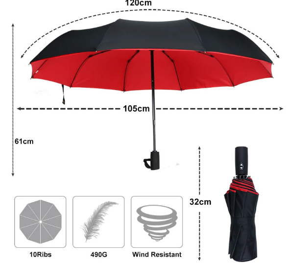 Winddichter Sturm-Regenschirm