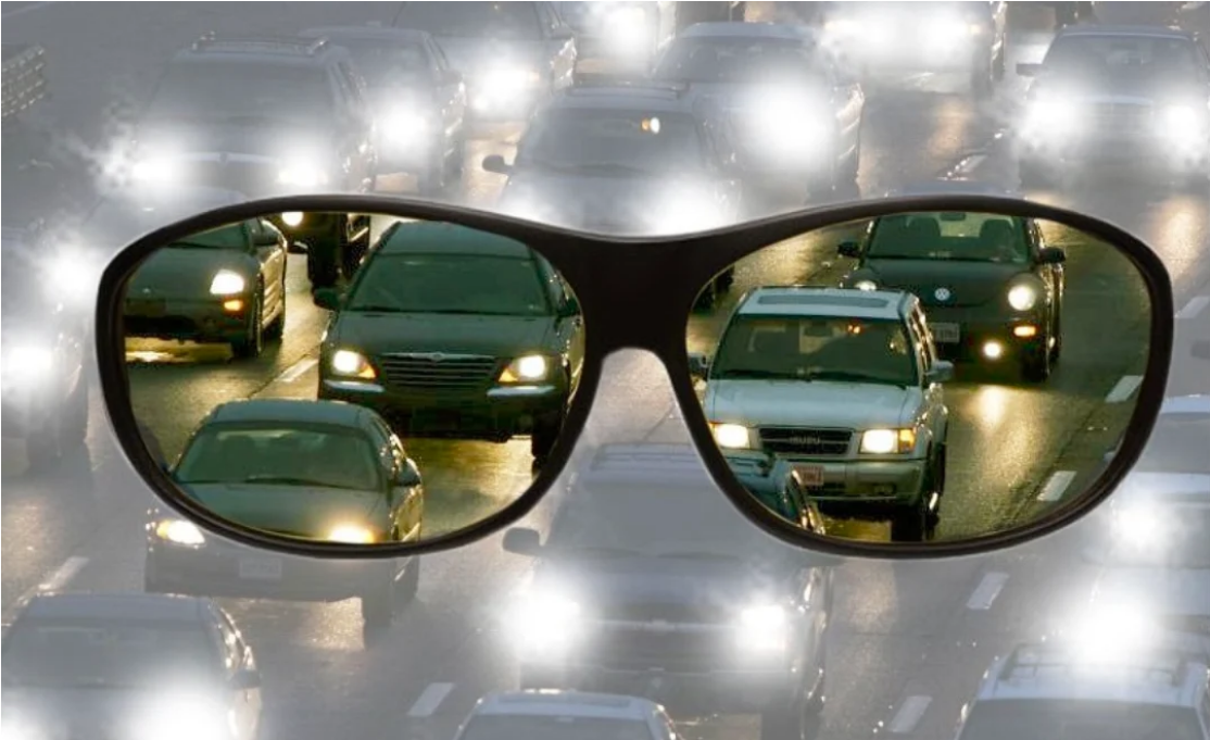 Nachtsichtbrille mit "Glarecut"-Technologie (Sicheres Fahren bei Nacht)