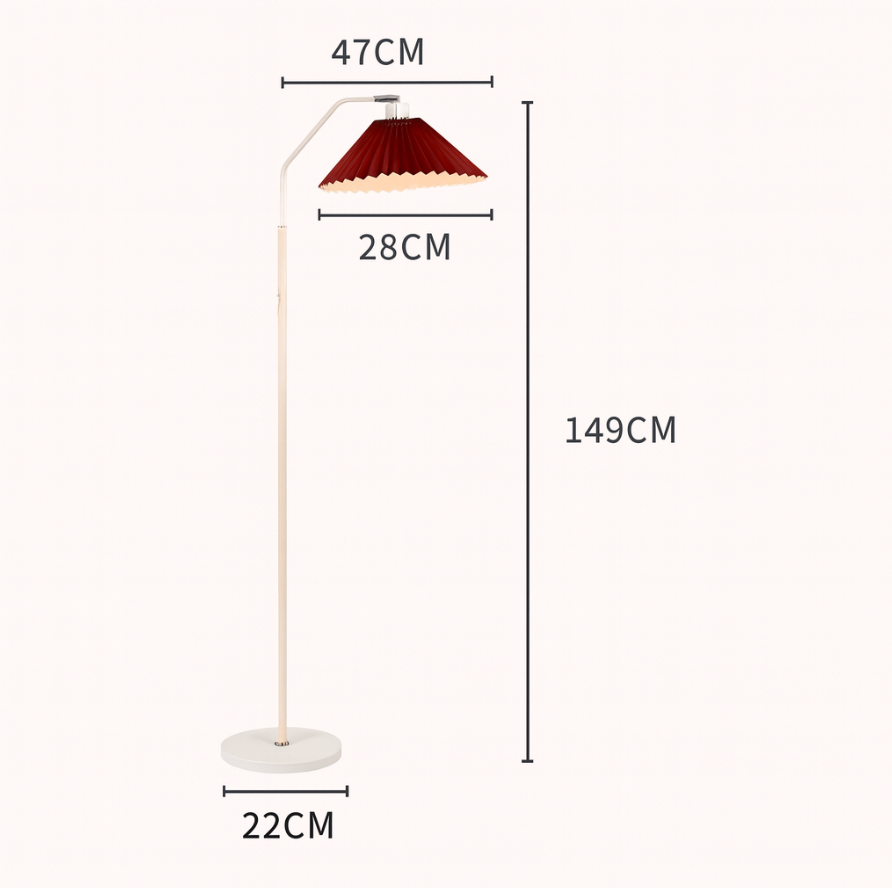 Minimalistische LED Stehlampe mit Faltbarem Stoffschirm