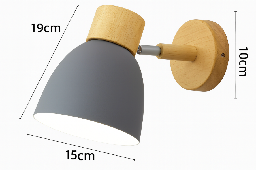 Moderner Minimalistischer Holzkonus LED Wandleuchte | 1-Lampe