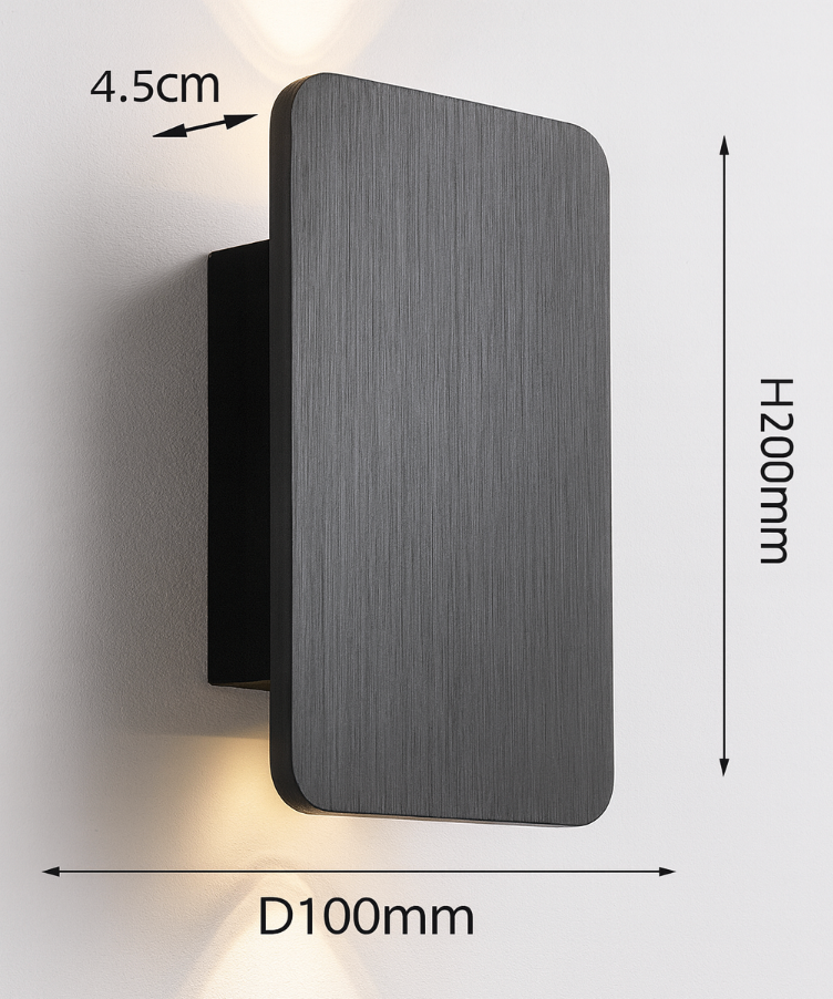 Nordic Minimalist Glas Rechteckige LED Wandleuchte 2-Licht