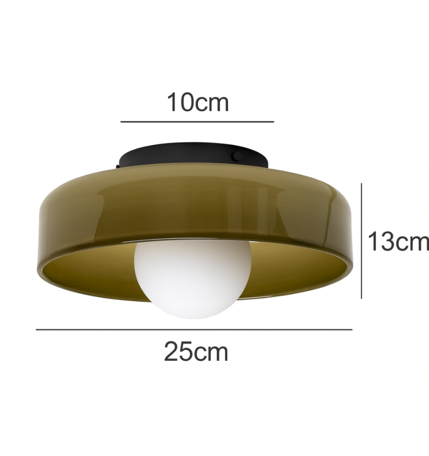 Nordic Glass Olive Disc Wand- & Deckenleuchte LED 1-Licht