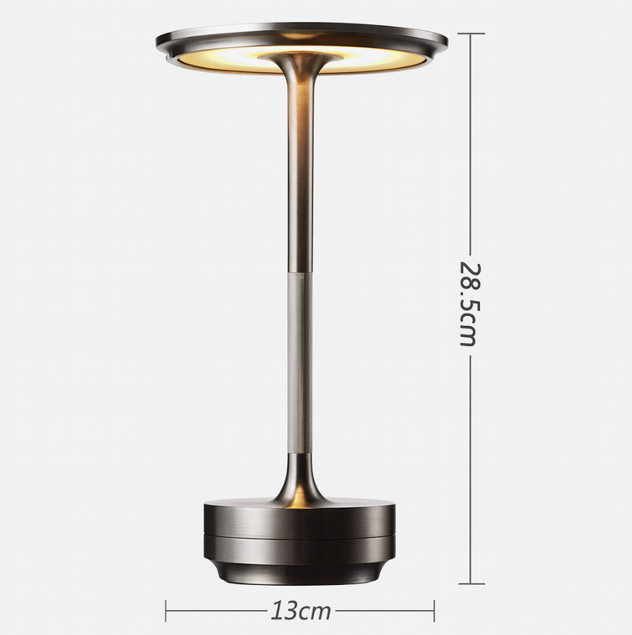 Moderne Messing-Kegel-LED-Akku-Tischlampe 1-Licht