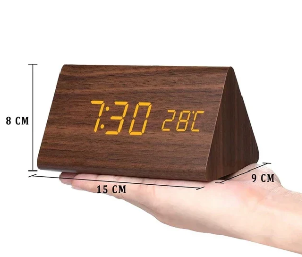 Sprachaktive LED Holz Uhr