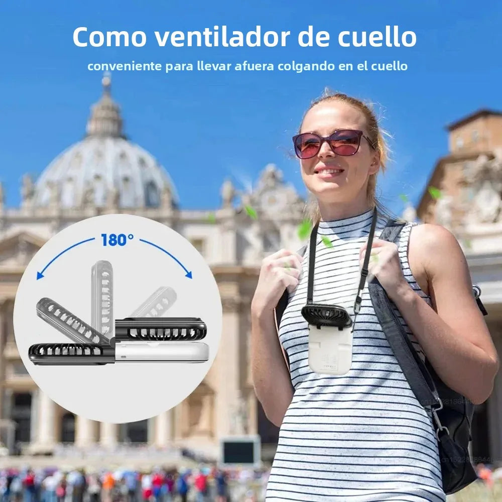 Luftigo Mini USB-Ventilator | Kompakter, wiederaufladbarer Ventilator mit digitaler Anzeige und mehreren Windmodi