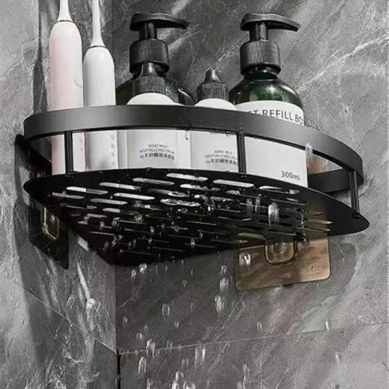HoekHouder Aluminium Wandregal – Platzsparender Badezimmer Organizer Ohne Bohren