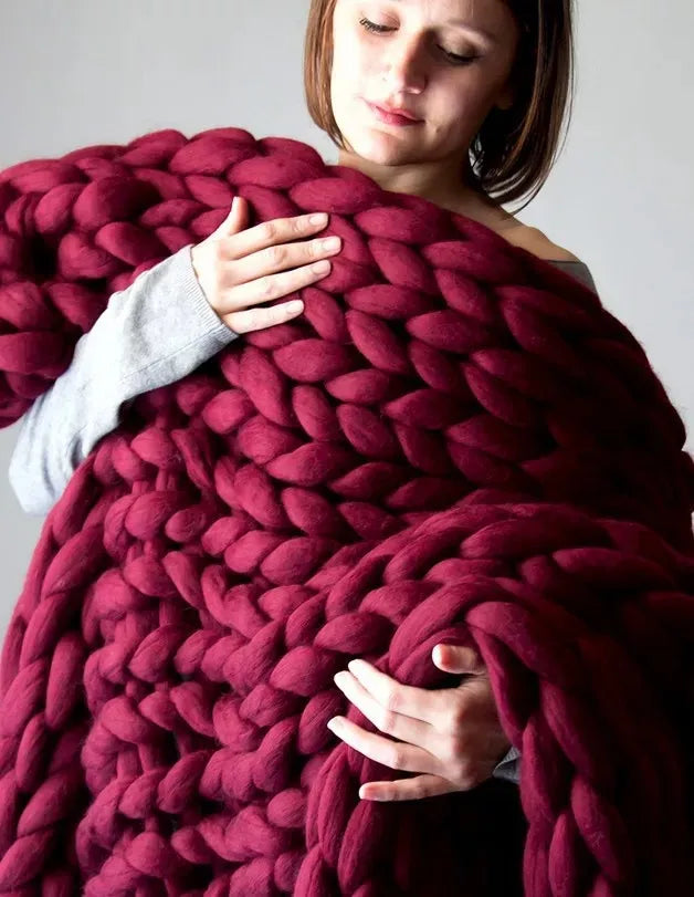 Chunky Strickdecke – Extra Weiche, Warme Decke für Sofa und Bett