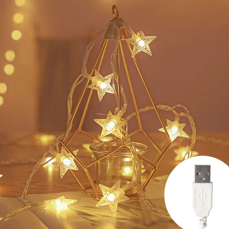 Sternen LED Weihnachtsbeleuchtung – Dekorativer Lichtervorhang für Innen und Außen